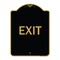 Signmission Designer Series Sign-Exit 1, Black & Gold Aluminum Architectural Sign, 18" H, 24" L, BG-1824-24042 A-DES-BG-1824-24042 - alternate 1